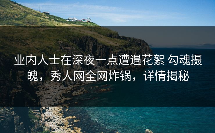 业内人士在深夜一点遭遇花絮 勾魂摄魄，秀人网全网炸锅，详情揭秘